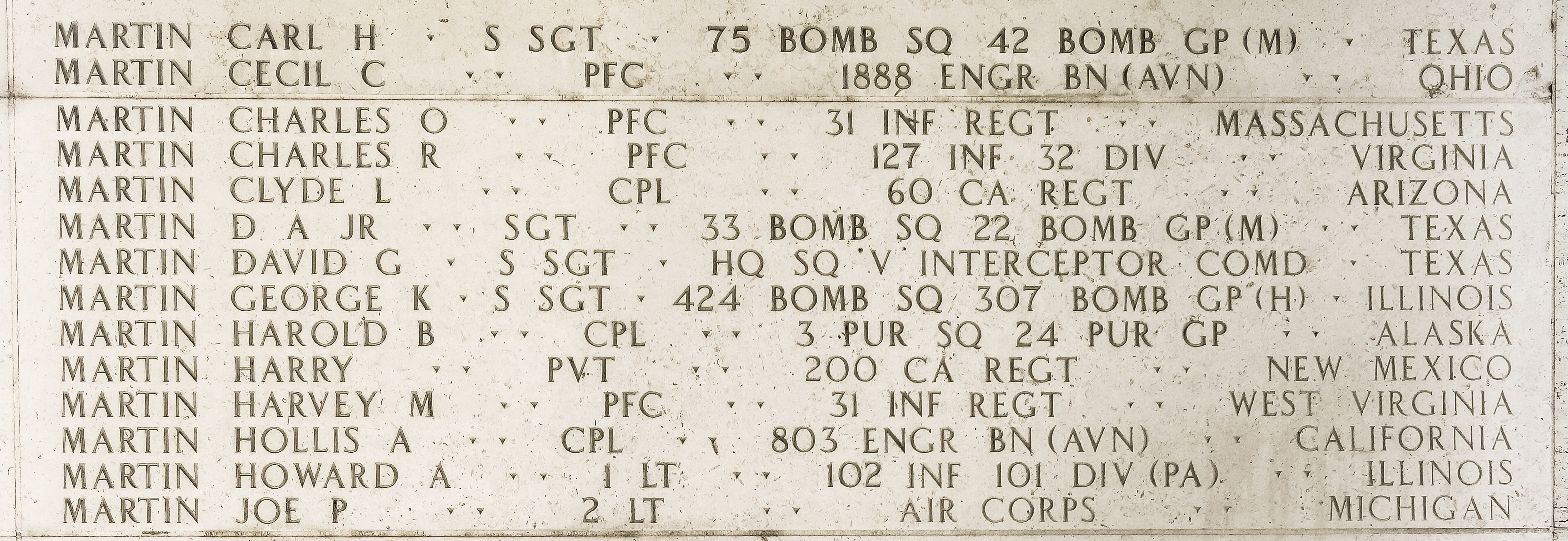 David G. Martin, Staff Sergeant